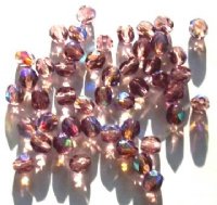 50 6mm Faceted Light Amethyst AB Firepolish Beads